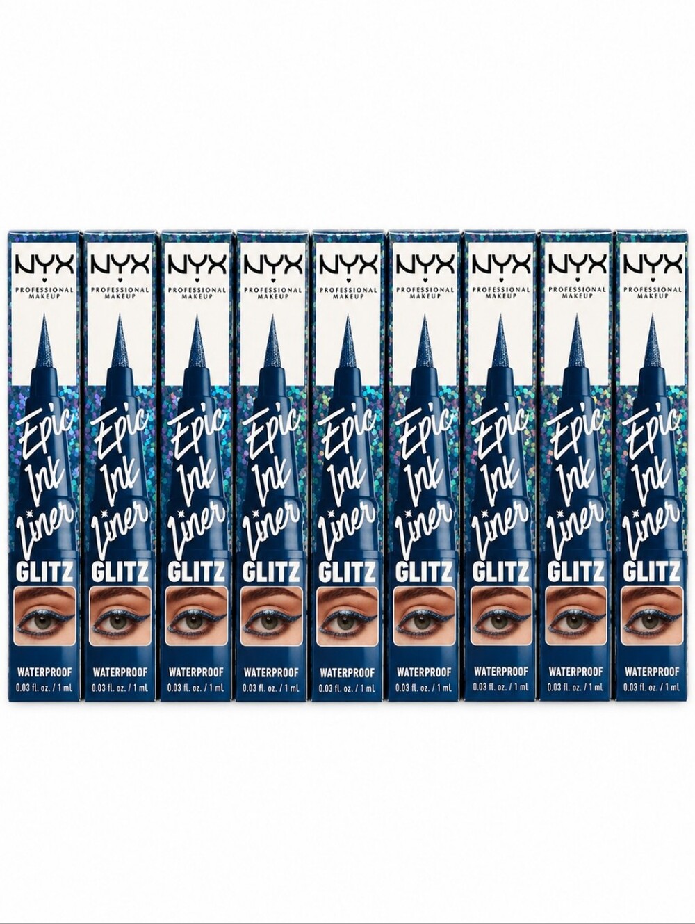 9 x NYX Epic Ink Liner Glitz Waterproof Eyeliner 05 Denim Dazzle
